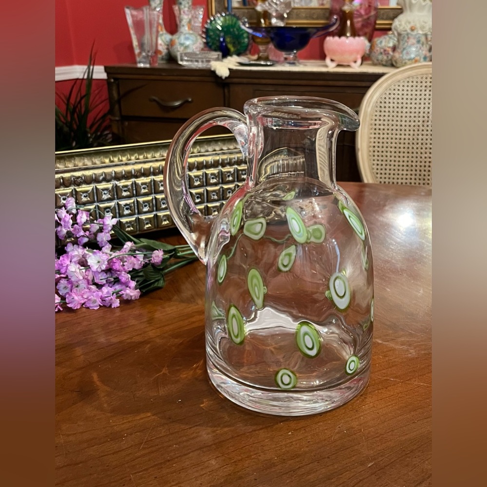 Murano Italian Art Glass Leonardo Millefiori Large 9.5” Pitcher